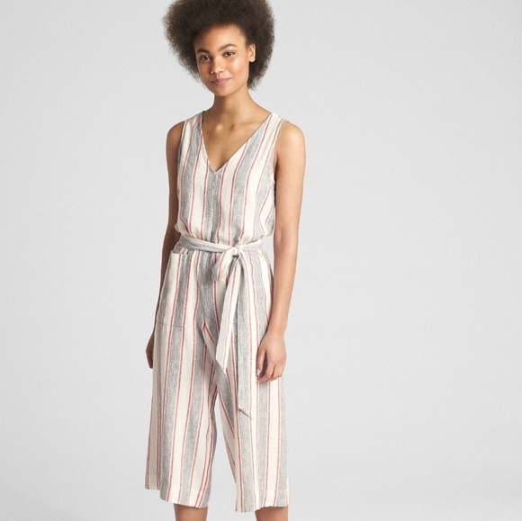 gap striped jumpsuit